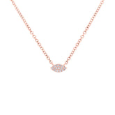0.04ct 14k Rose Gold Diamond Pave Necklace